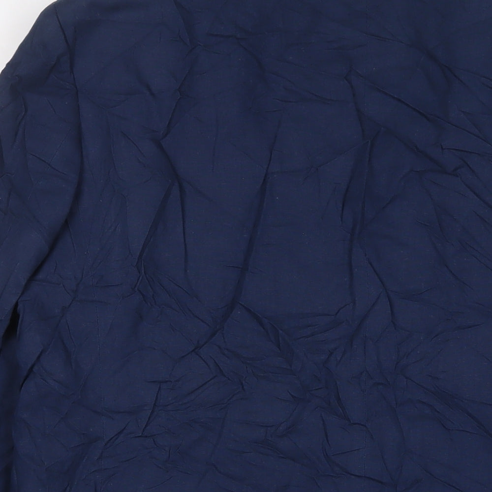 Marks and Spencer Mens Blue Linen Jacket Suit Jacket Size 42 Regular