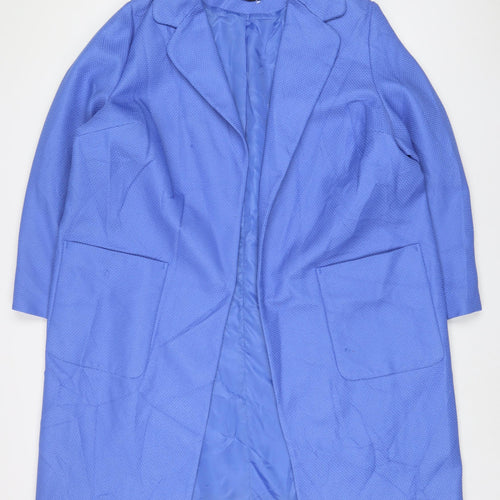 LABLE BE Womens Purple Overcoat Coat Size 22 - Open