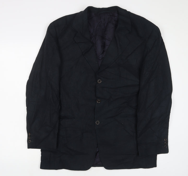 ROY ROBSON Mens Blue Wool Jacket Suit Jacket Size 42 Regular