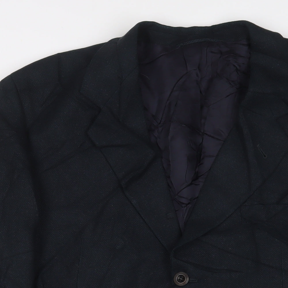 ROY ROBSON Mens Blue Wool Jacket Suit Jacket Size 42 Regular