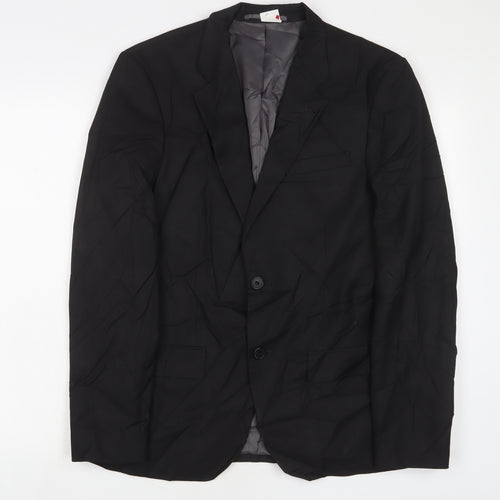 River Island Mens Black Polyester Jacket Suit Jacket Size 38 Regular