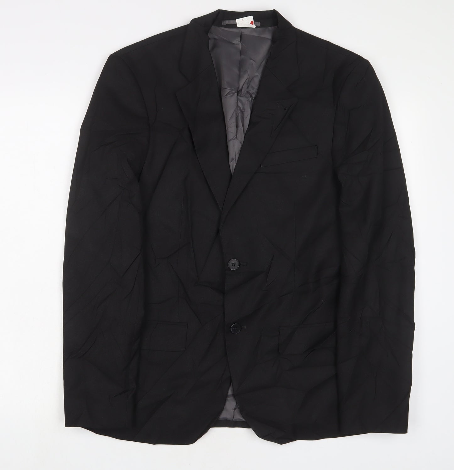 River Island Mens Black Polyester Jacket Suit Jacket Size 38 Regular