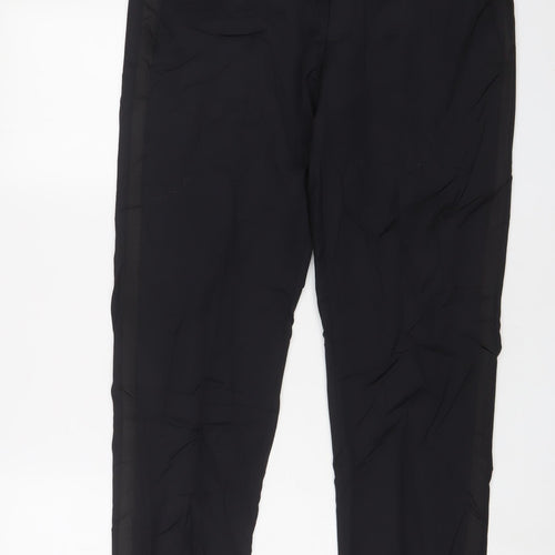 Marks and Spencer Mens Black Wool Trousers Size 34 in L29 in Regular Hook & Eye - Short Leg