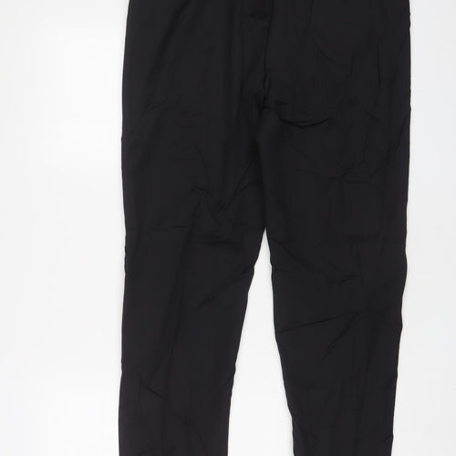 Marks and Spencer Mens Black Wool Trousers Size 34 in L29 in Regular Hook & Eye - Short Leg