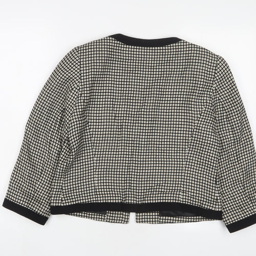 Marks and Spencer Womens Ivory Geometric Jacket Size 12 - Open