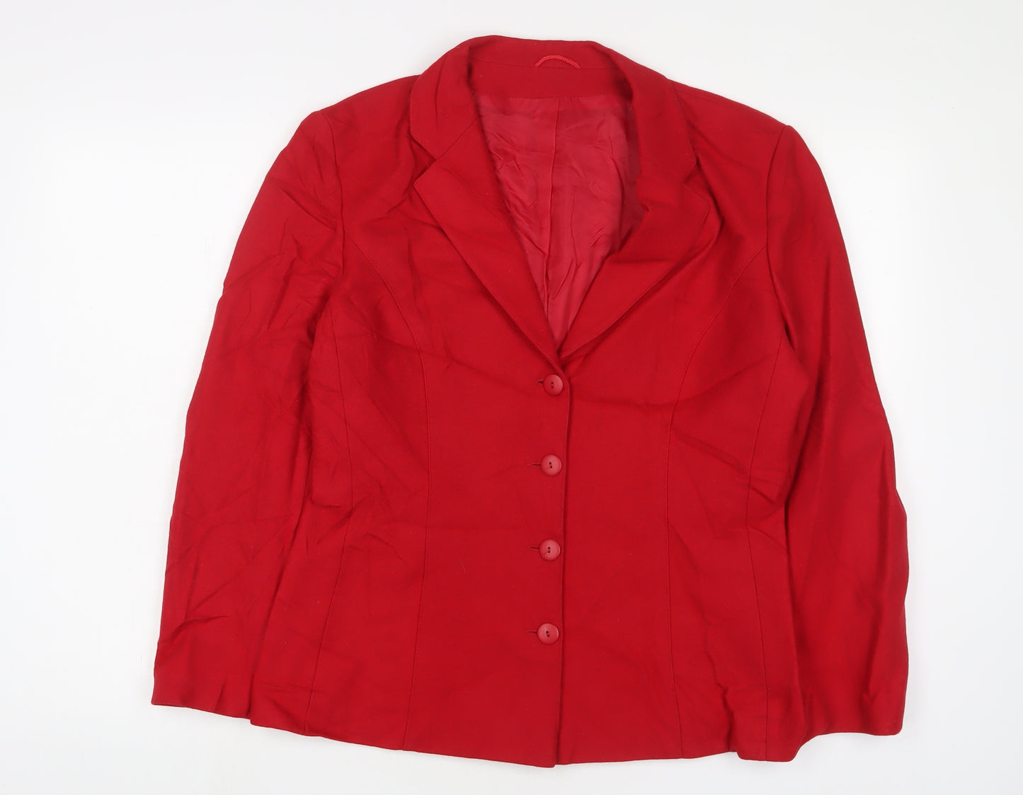 Richards Womens Red Jacket Blazer Size 14 Button