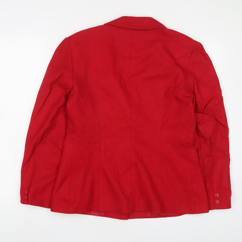 Richards Womens Red Jacket Blazer Size 14 Button