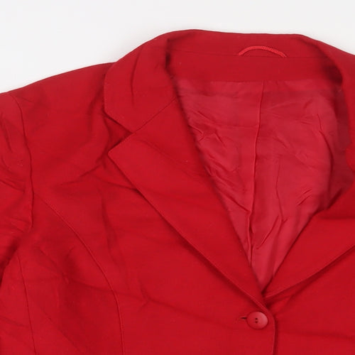 Richards Womens Red Jacket Blazer Size 14 Button