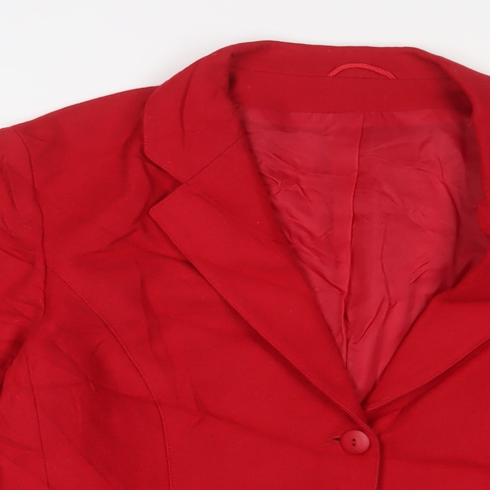 Richards Womens Red Jacket Blazer Size 14 Button