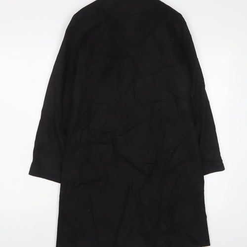 New Look Womens Black Overcoat Coat Size 4 Button