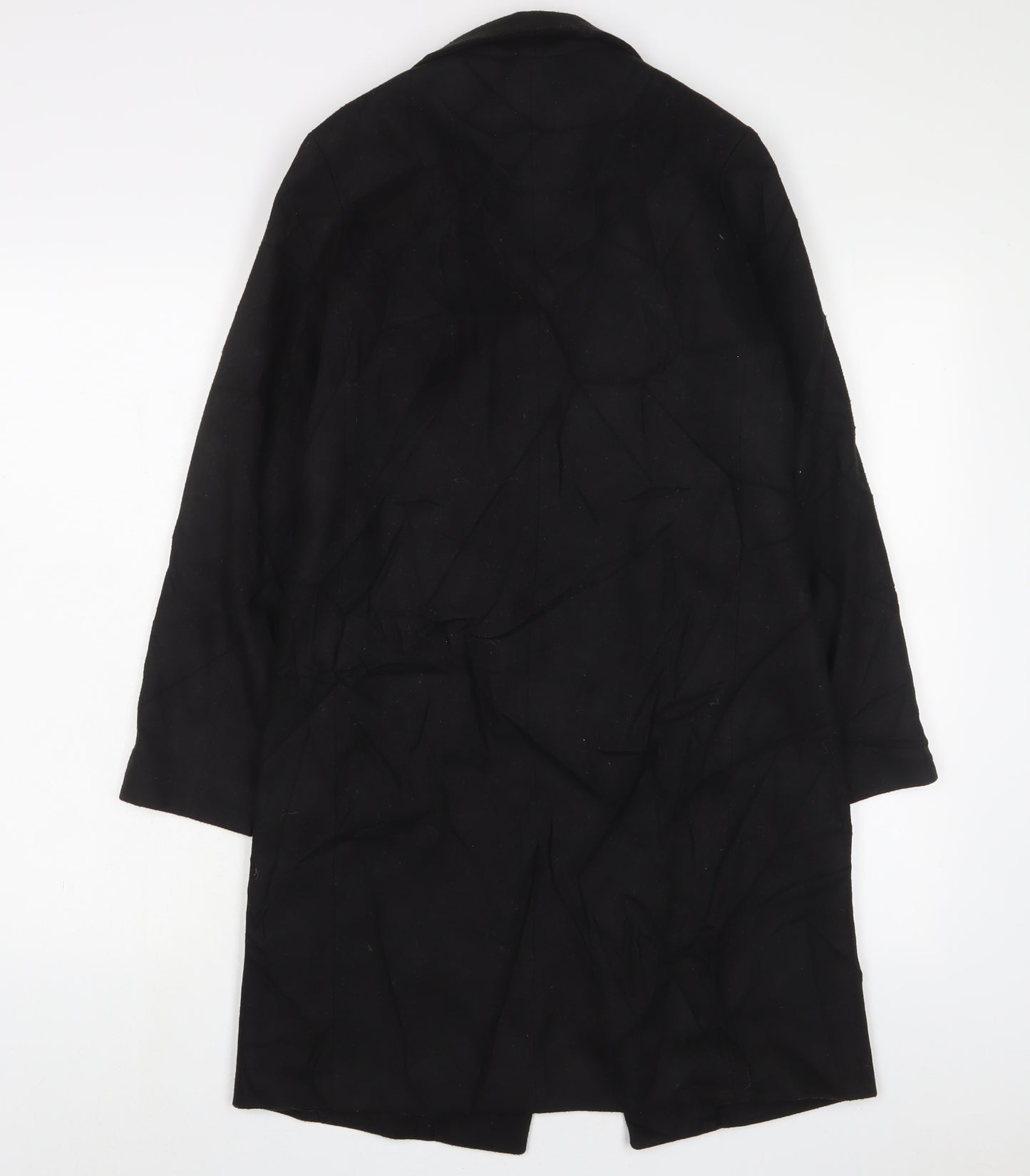 New Look Womens Black Overcoat Coat Size 4 Button