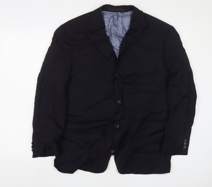 Autograph Mens Blue Wool Jacket Suit Jacket Size 42 Regular