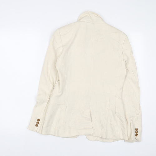 Marks and Spencer Womens Ivory Jacket Blazer Size 8 Button