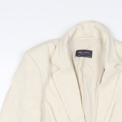 Marks and Spencer Womens Ivory Jacket Blazer Size 8 Button