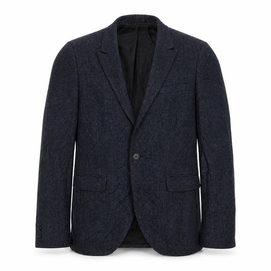 Front view of Next men’s blue wool jacket suit jacket, size 36, regular