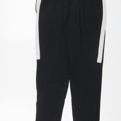 Nike Mens Black Polyester Jogger Trousers Size S L29 in Regular Drawstring - Embroidered