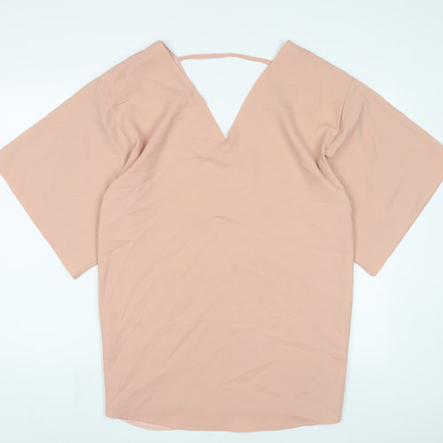 ASOS Womens Pink Polyester A-Line Size 10 V-Neck Pullover