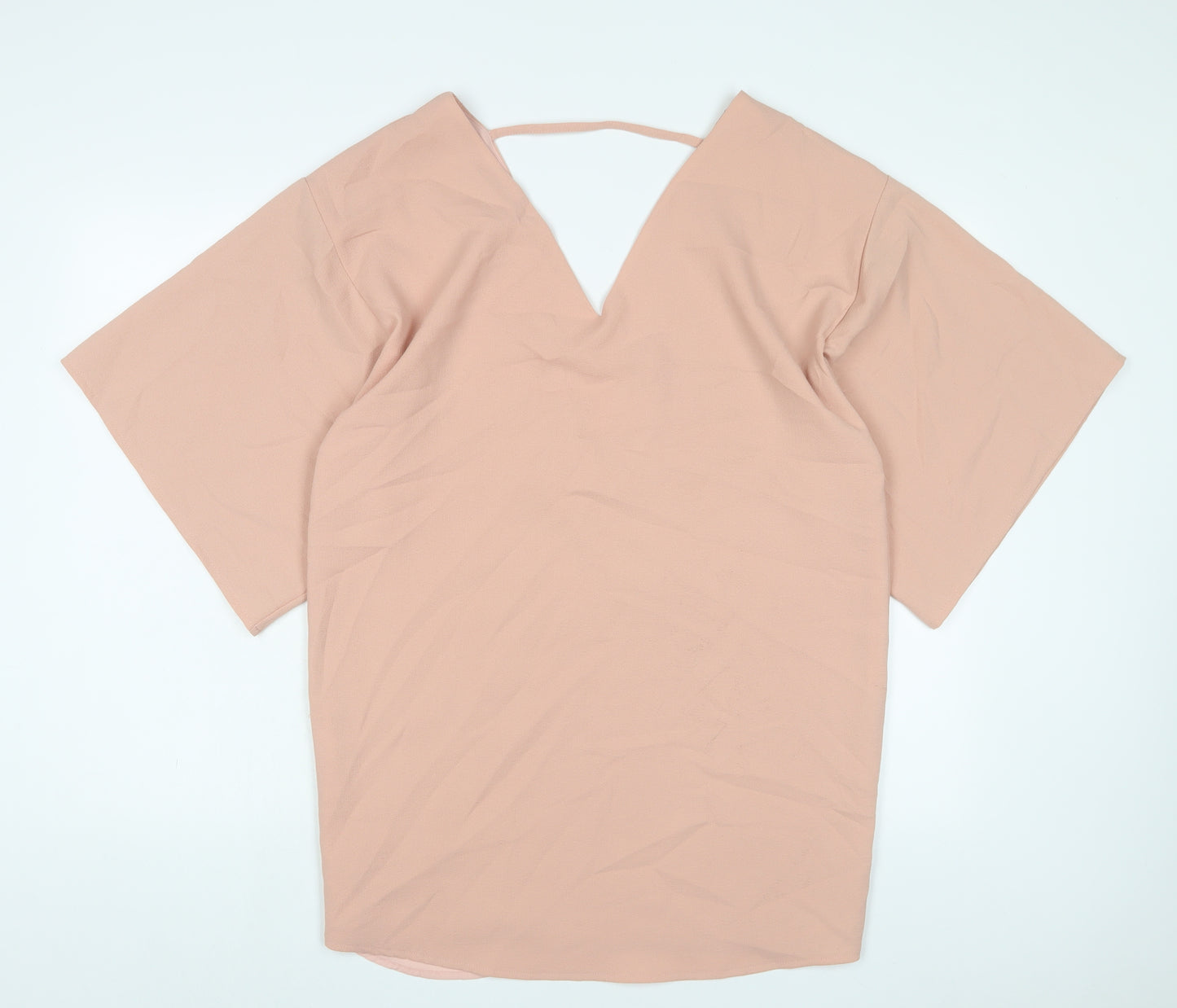 ASOS Womens Pink Polyester A-Line Size 10 V-Neck Pullover
