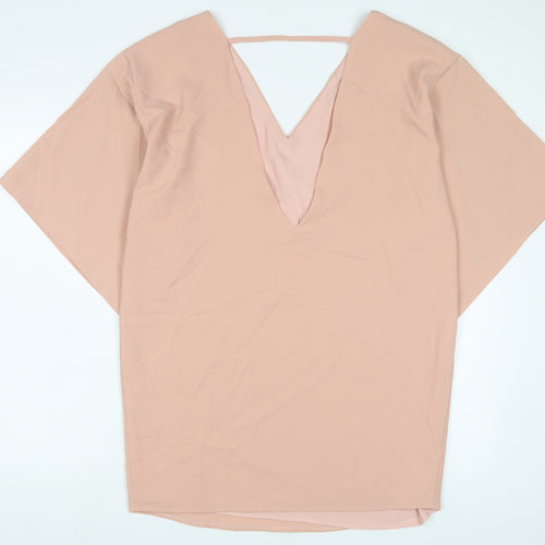 ASOS Womens Pink Polyester A-Line Size 10 V-Neck Pullover