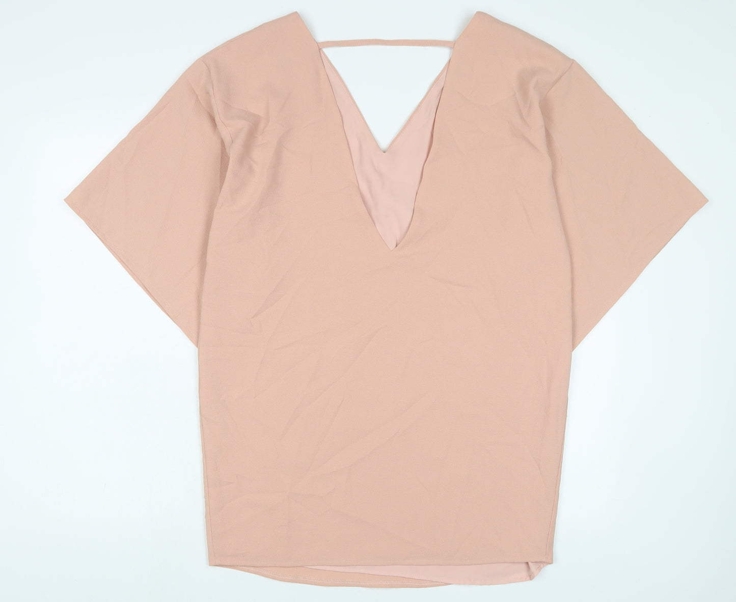ASOS Womens Pink Polyester A-Line Size 10 V-Neck Pullover