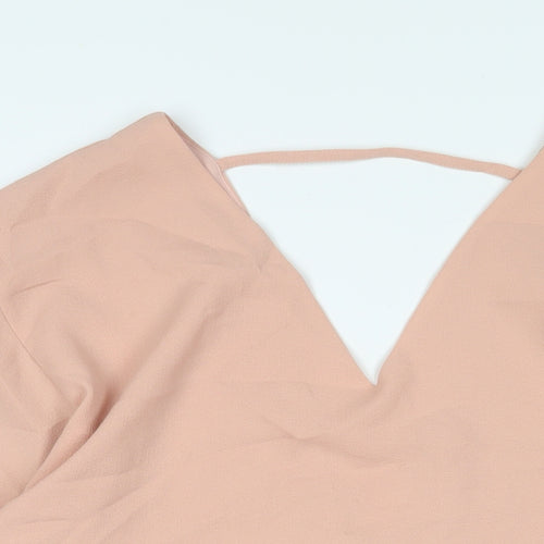 ASOS Womens Pink Polyester A-Line Size 10 V-Neck Pullover