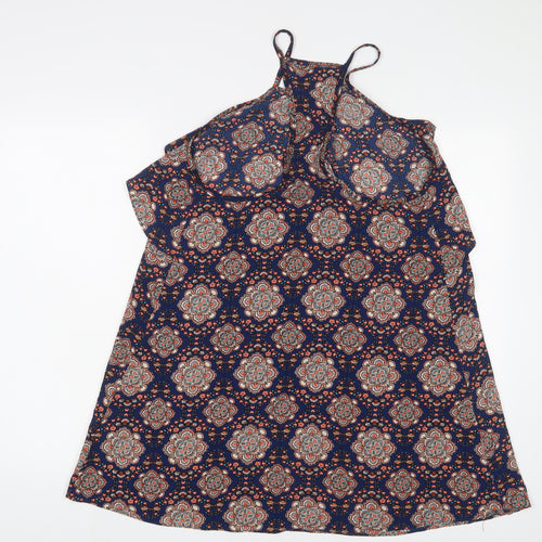 Hearts & Bows Womens Multicoloured Fair Isle Polyester A-Line Size 10 V-Neck Pullover - Cold Shoudler