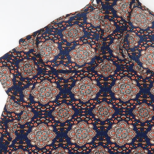 Hearts & Bows Womens Multicoloured Fair Isle Polyester A-Line Size 10 V-Neck Pullover - Cold Shoudler