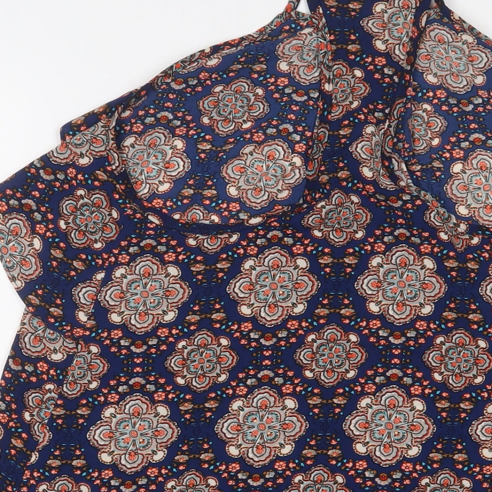 Hearts & Bows Womens Multicoloured Fair Isle Polyester A-Line Size 10 V-Neck Pullover - Cold Shoudler