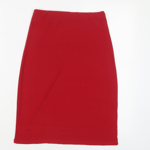 Hotdog Womens Red Polyester A-Line Skirt Size 10 - Cut out