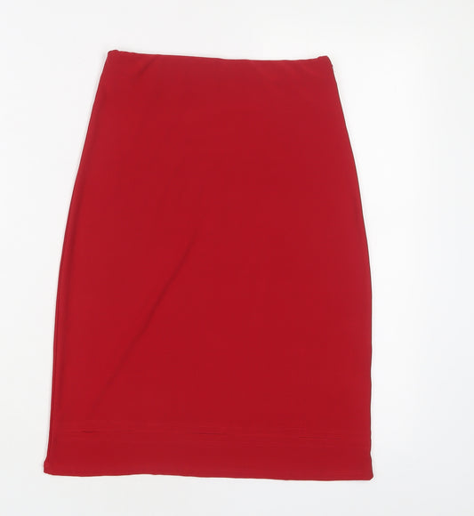 Hotdog Womens Red Polyester A-Line Skirt Size 10 - Cut out