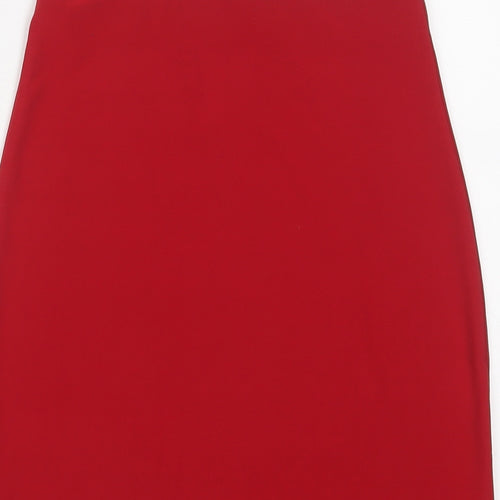 Hotdog Womens Red Polyester A-Line Skirt Size 10 - Cut out