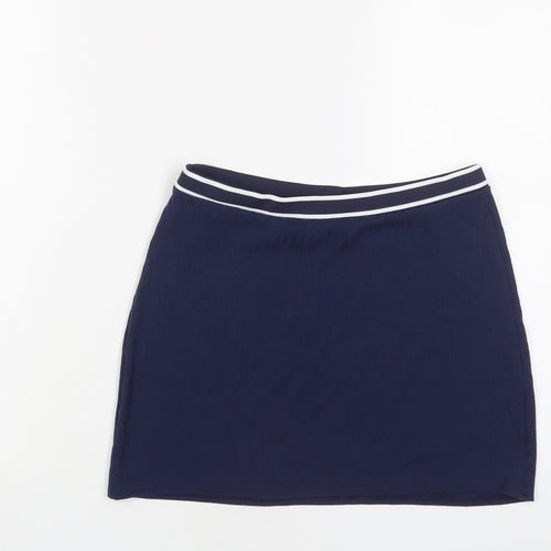 H&M Womens Blue Polyester Mini Skirt Size S