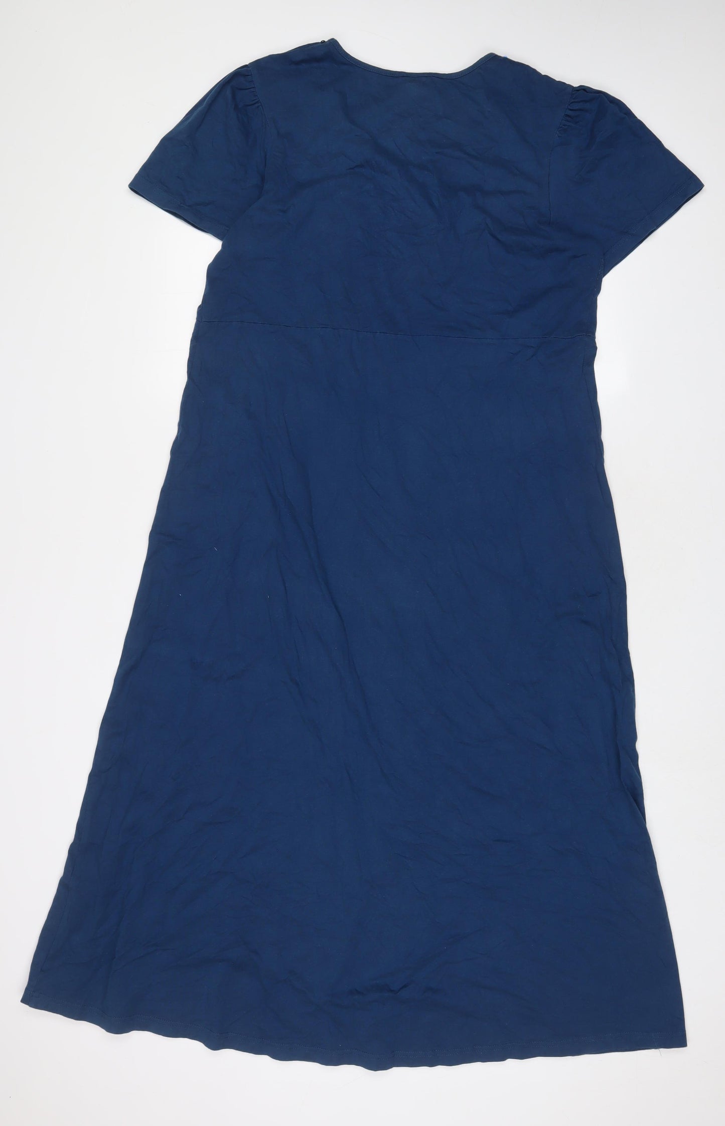 Cotton Traders Womens Blue Cotton A-Line Size 20 Scoop Neck Pullover - Sequins