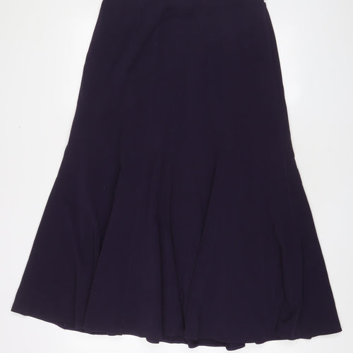 Nightingales Womens Purple Polyester A-Line Skirt Size 14 Zip - Pleated