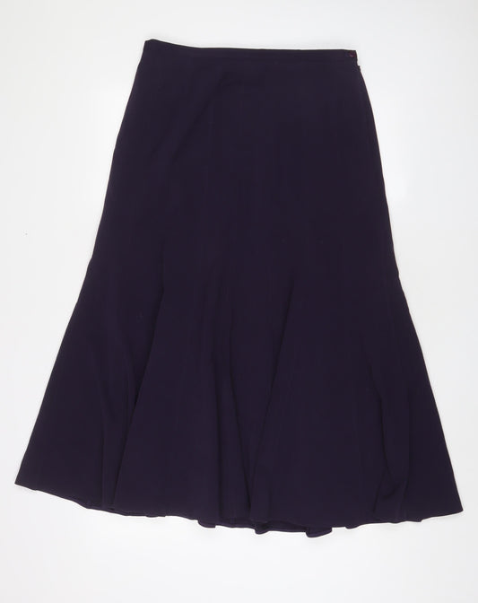 Nightingales Womens Purple Polyester A-Line Skirt Size 14 Zip - Pleated