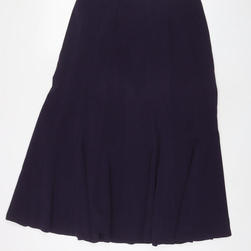 Nightingales Womens Purple Polyester A-Line Skirt Size 14 Zip - Pleated