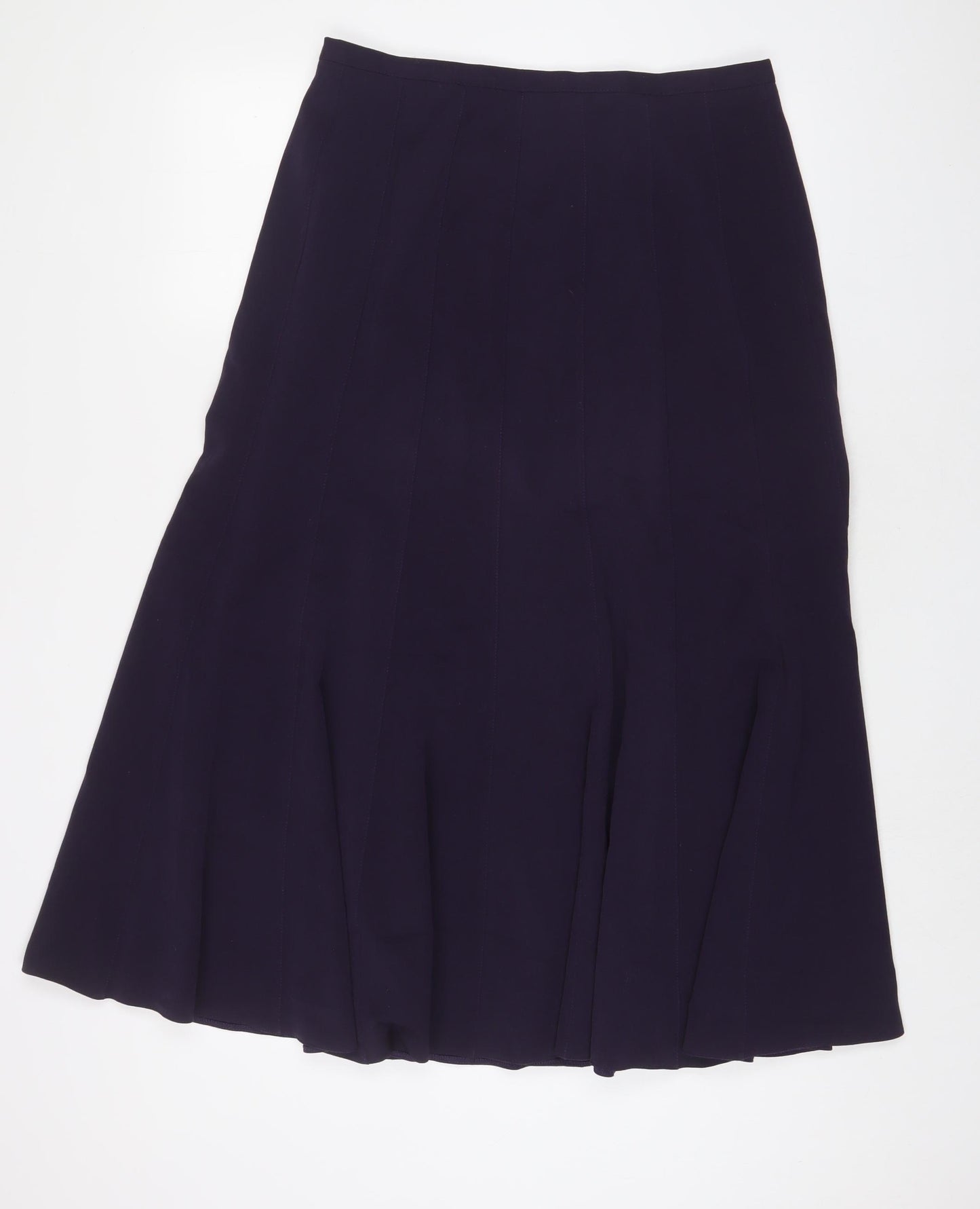 Nightingales Womens Purple Polyester A-Line Skirt Size 14 Zip - Pleated