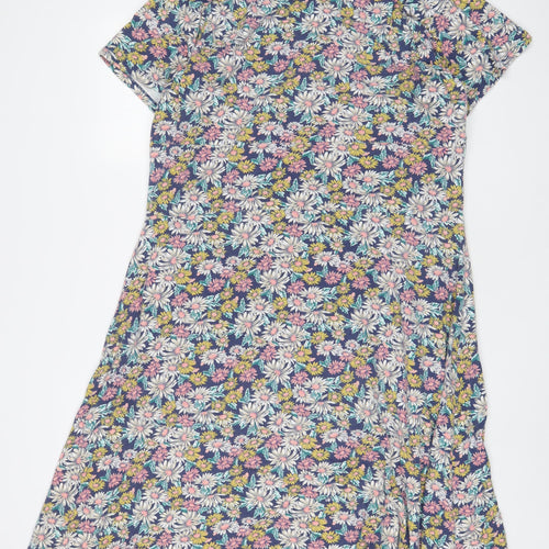 Cotton Traders Womens Multicoloured Floral Cotton A-Line Size 20 V-Neck Pullover