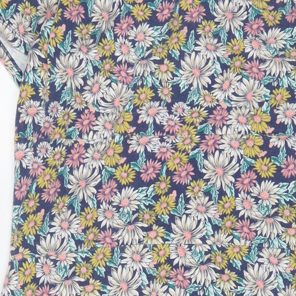 Cotton Traders Womens Multicoloured Floral Cotton A-Line Size 20 V-Neck Pullover