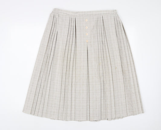 Afibel Womens Beige Geometric Polyester A-Line Skirt Size 16