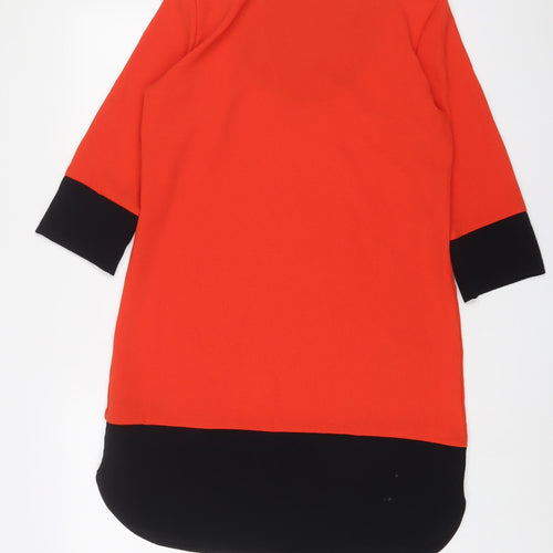 Marks and Spencer Womens Red Polyester A-Line Size 12 V-Neck Pullover