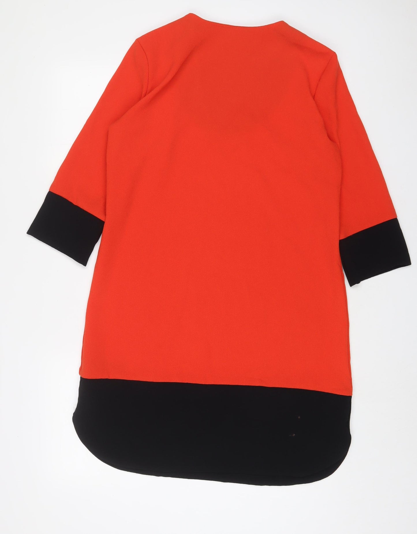 Marks and Spencer Womens Red Polyester A-Line Size 12 V-Neck Pullover