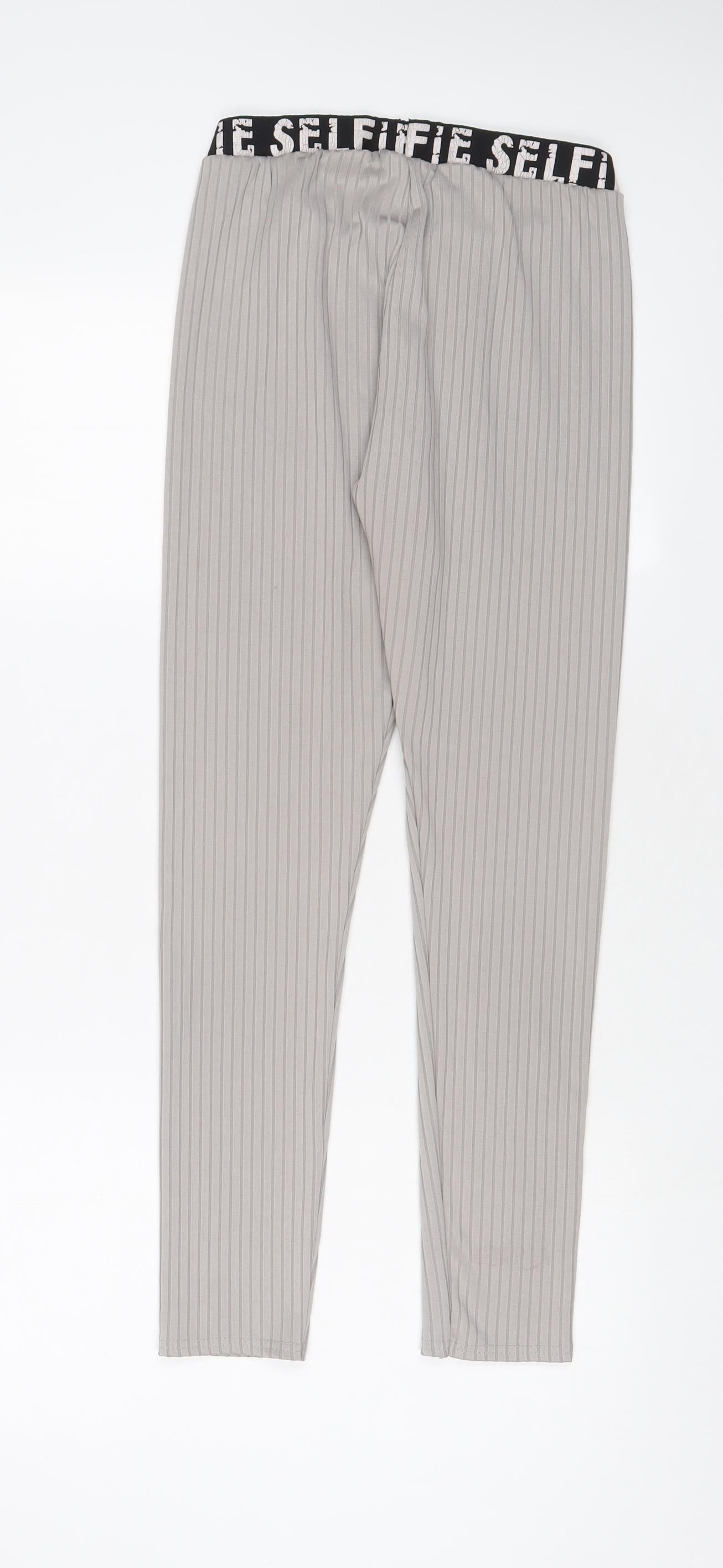 Select Womens Grey Polyester Capri Leggings Size 12 L26 in