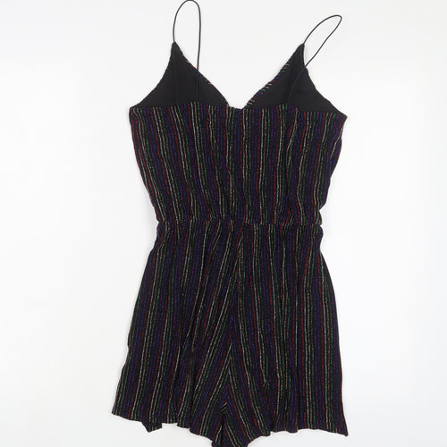 Topshop Womens Multicoloured Striped Polyester Playsuit One-Piece Size 10 Pullover