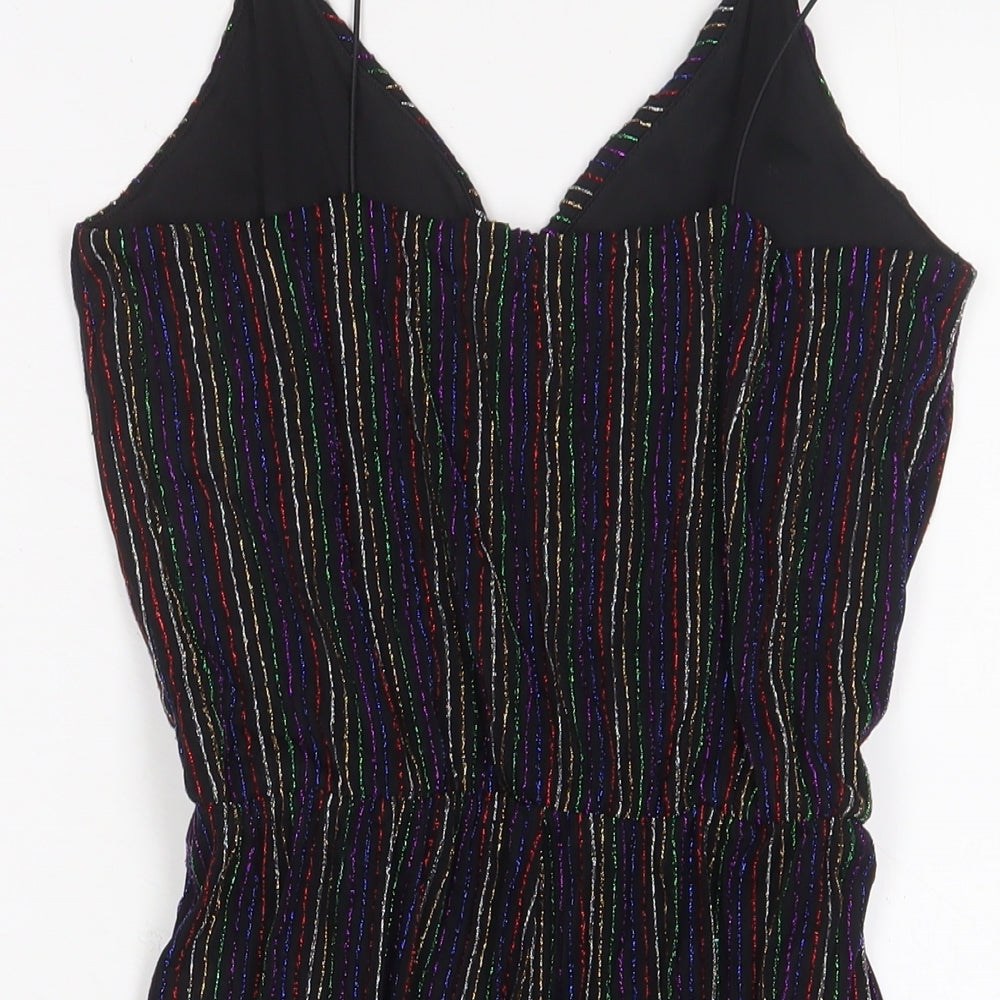 Topshop Womens Multicoloured Striped Polyester Playsuit One-Piece Size 10 Pullover