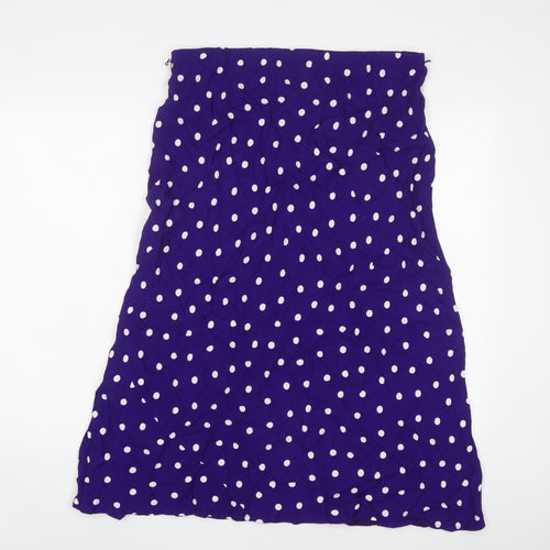 Marks and Spencer Womens Purple Polka Dot Viscose A-Line Skirt Size 16