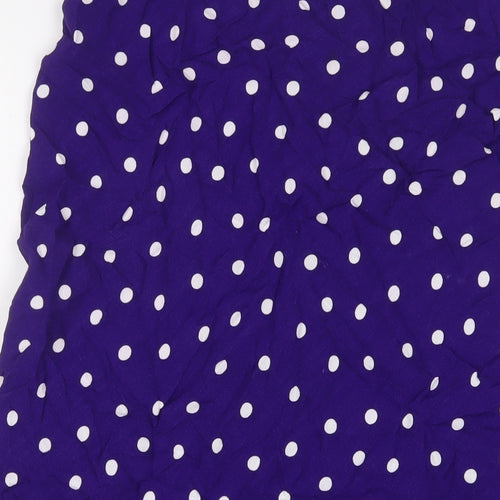 Marks and Spencer Womens Purple Polka Dot Viscose A-Line Skirt Size 16