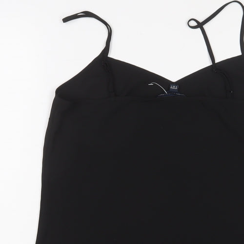 French Connection Womens Black Polyester Basic Tank Size 8 V-Neck