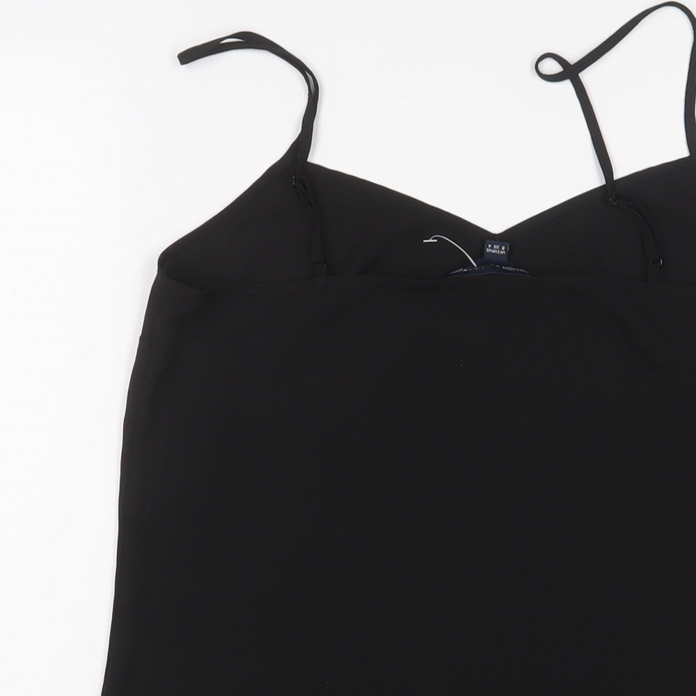 French Connection Womens Black Polyester Basic Tank Size 8 V-Neck
