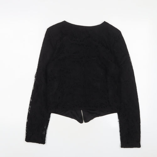 VERO MODA Womens Black Jacket Size 10 Zip